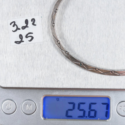 7.12" Lag Zuni Carinated silver cuff bracelet - Estate Fresh Austin