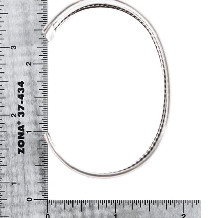 6.5" Tahe Sterling 4 row Navajo cuff bracelet with twisted wire dividers - Estate Fresh Austin