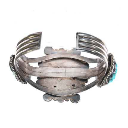 6.625" 60's-70's Navajo sterling Botryoidal turquoise cuff bracelet - Estate Fresh Austin