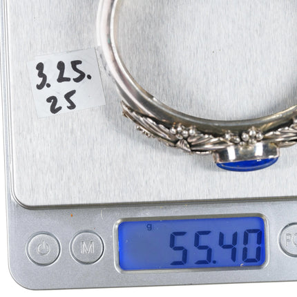 7.75" 1987 Carol Felley Sterling and turquoise cuff bracelet - Estate Fresh Austin