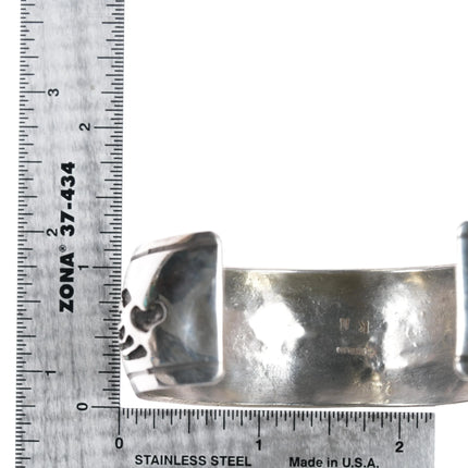 6.75" 30's-40's Navajo silver Fred Harvey dog and arrows cuff bracelet - Estate Fresh Austin