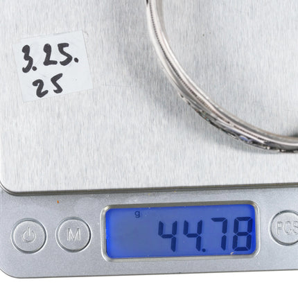 6.75" 30's-40's Navajo silver Fred Harvey dog and arrows cuff bracelet - Estate Fresh Austin