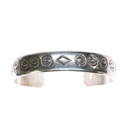6.375" NS Navajo silver stamped cuff bracelet - Estate Fresh Austin