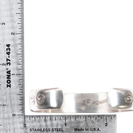 6.375" NS Navajo silver stamped cuff bracelet - Estate Fresh Austin