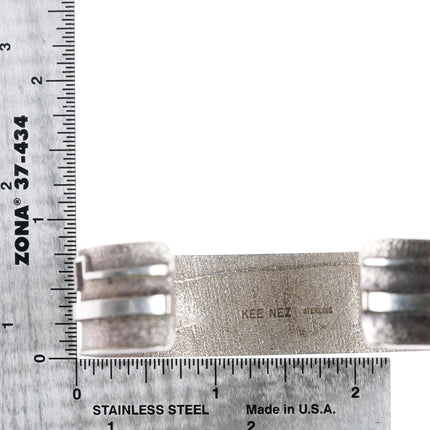 6.5" Kee Nez Navajo tufa cast sterling silver cuff bracelet - Estate Fresh Austin