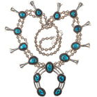 60's-70's Navajo sterling silver turquoise squash blossom necklace - Estate Fresh Austin