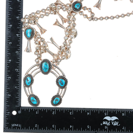 60's-70's Navajo sterling silver turquoise squash blossom necklace - Estate Fresh Austin