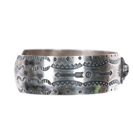 6.5" c1930's Mohawk Trail Fred Harvey era sterling souvenir cuff bracelet - Estate Fresh Austin