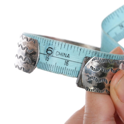 6.5" c1930's Mohawk Trail Fred Harvey era sterling souvenir cuff bracelet - Estate Fresh Austin