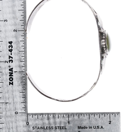 6.75" 1940's Navajo Cerrillos Turquoise silver cuff bracelet - Estate Fresh Austin