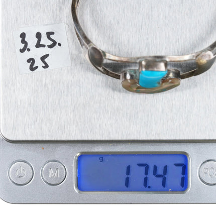 6.25" Zuni sterling mushroom inlay cuff bracelet - Estate Fresh Austin