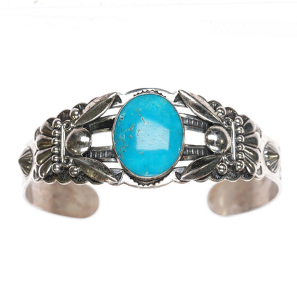 6.375" Bell Trading Post sterling and turquoise cuff bracelet arrows - Estate Fresh Austin