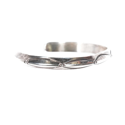 6.375" Vintage TG Navajo Carinated ingot silver cuff bracelet - Estate Fresh Austin
