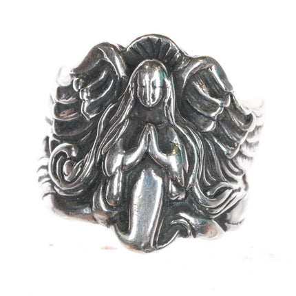 sz9 Retired James Avery Mermaid angel praying ring sterling silver - Estate Fresh Austin