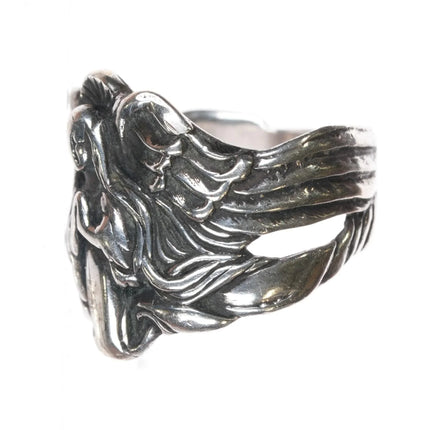 sz9 Retired James Avery Mermaid angel praying ring sterling silver - Estate Fresh Austin