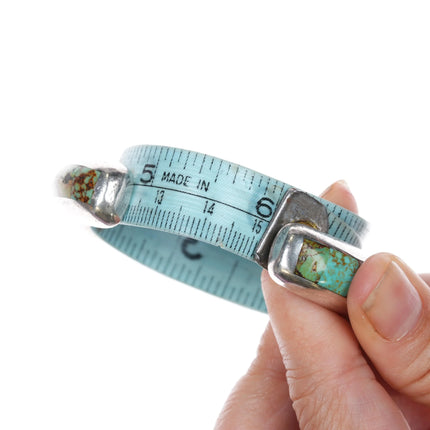 6" J.A Young & A.K. Edgar sterling turquoise, lapis, coral cuff bracelet - Estate Fresh Austin