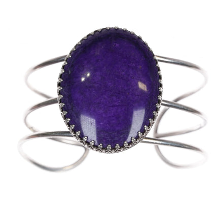 6" RV Vintage Sugilite sterling silver cuff bracelet - Estate Fresh Austin