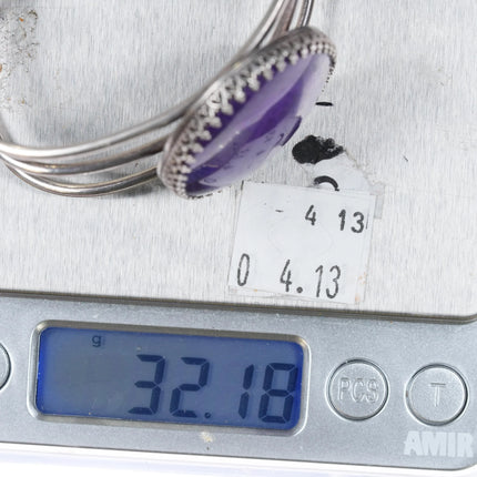 6" RV Vintage Sugilite sterling silver cuff bracelet - Estate Fresh Austin