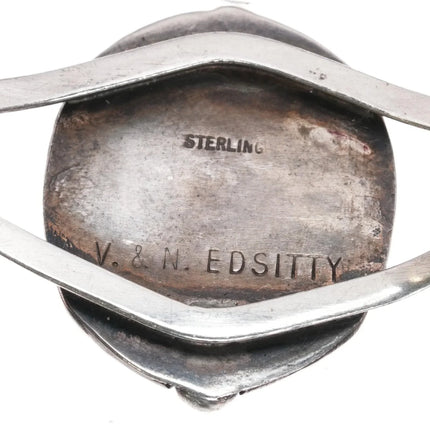 6.2" Edsitty Navajo 70's Sterling and malachite cuff bracelet - Estate Fresh Austin