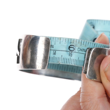 6.25" Tony Kyasyousie Hopi Overlay turquoise/coral watch cuff bracelet sterling - Estate Fresh Austin