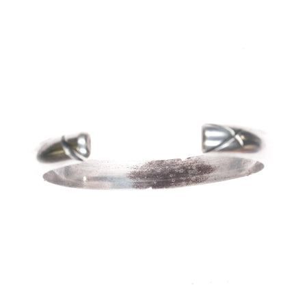 6" Vintage Navajo chiseled silver cuff bracelet - Estate Fresh Austin