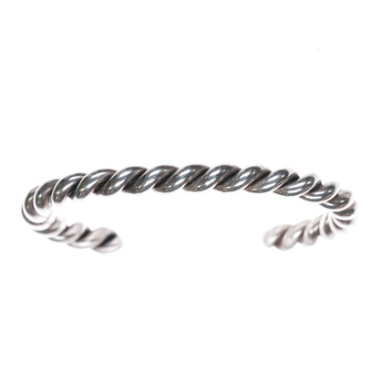 6" Vintage Navajo silver thick twisted wire cuff bracelet - Estate Fresh Austin