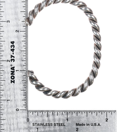 6" Vintage Navajo silver thick twisted wire cuff bracelet - Estate Fresh Austin