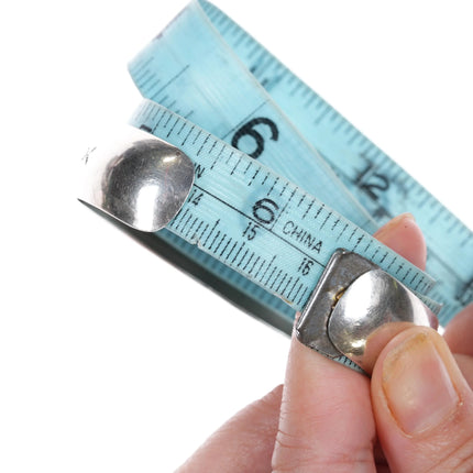 6.375" Navajo silver convex cuff bracelet with hand stampings - Estate Fresh Austin