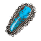sz7 Large vintage Navajo high grade American turquoise ring sterling silver - Estate Fresh Austin