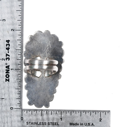 sz7 Large vintage Navajo high grade American turquoise ring sterling silver - Estate Fresh Austin