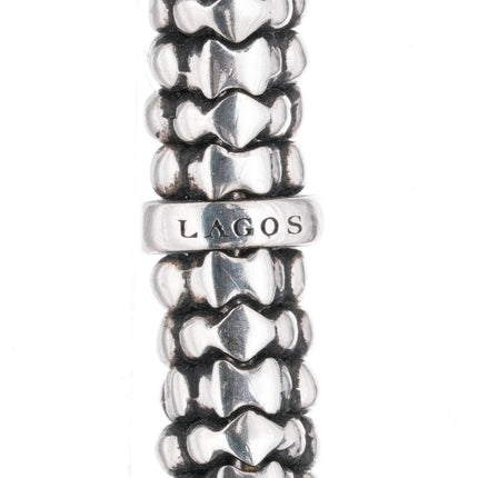 6.625" Lagos Caviar 6mm Amethyst cuff bracelet - Estate Fresh Austin