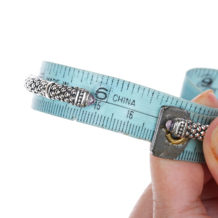 6.625" Lagos Caviar 6mm Amethyst cuff bracelet - Estate Fresh Austin