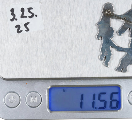 Retired James Avery Children playing ring around circle pin sterling silver - Estate Fresh Austin