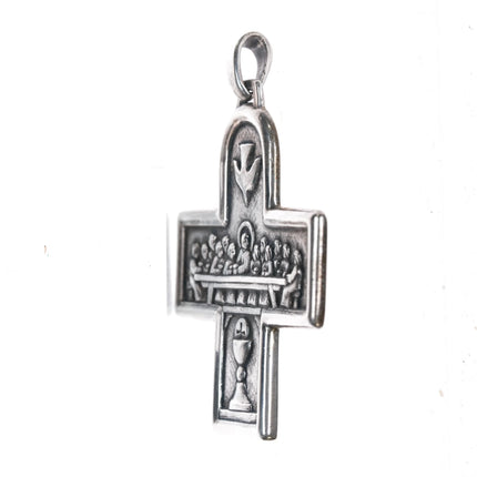 Retired James Avery Last supper descending dove cross pendant sterling silver - Estate Fresh Austin