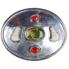 Huge Sterling silver high grade turquoise, coral, fossil belt buckle - Estate Fresh Austin