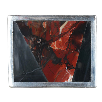 Vintage southwestern Sterling silver agate belt buckle - Estate Fresh Austin