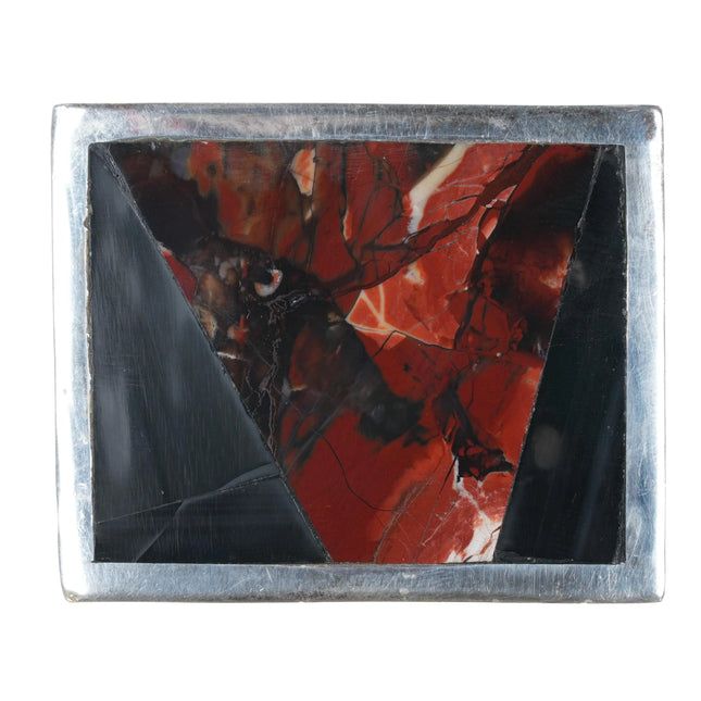 Vintage southwestern Sterling silver agate belt buckle - Estate Fresh Austin