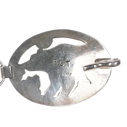 Floyd Becenti Navajo sterling silver hand engraved animals link concho belt - Estate Fresh Austin