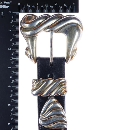 1.5" Huge 1992 Kokopelli Designs Sterling silver Ranger belt buckle set - Estate Fresh Austin