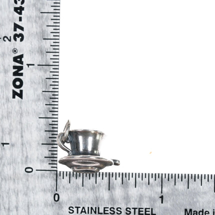Retired James Avery Teacup with spoon charm sterling silver - Estate Fresh Austin