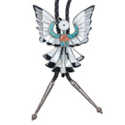c1960 c-31 Dixon Shebola (Zuni, 1937-1976) sterling inlaid Phoenix bird bolo tie - Estate Fresh Austin