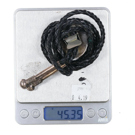 1992 Sterling silver Jasper southwestern bolo tie w/fancy tips - Estate Fresh Austin