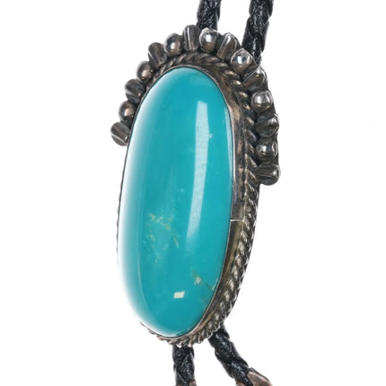 c1960 c-31 Sterling silver and turquoise southwestern bolo tie - Estate Fresh Austin