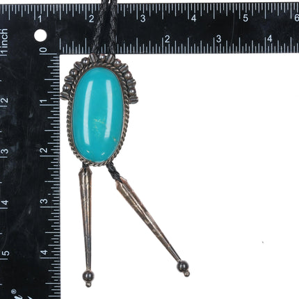 c1960 c-31 Sterling silver and turquoise southwestern bolo tie - Estate Fresh Austin