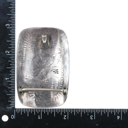 Bernard Dawahoya Hopi Sterling silver belt buckle bear claw overlay design - Estate Fresh Austin