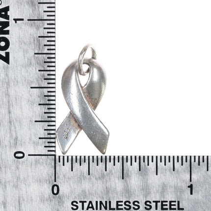 James Avery Breast Cancer Awareness ribbon charm sterling silver - Estate Fresh Austin