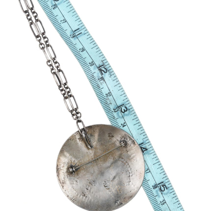 Lawrence Saufkie Hopi Overlay pendant/pin raincloud/corn design sterling silver - Estate Fresh Austin