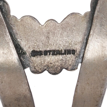 6.65" c1950 Maisels Sterling silver and turquoise southwestern cuff bracelet - Estate Fresh Austin