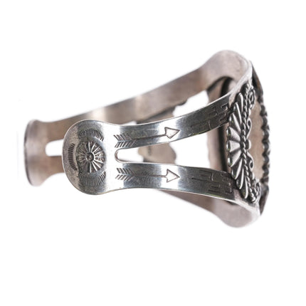 6.65" c1950 Maisels Sterling silver and turquoise southwestern cuff bracelet - Estate Fresh Austin