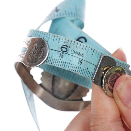 6.65" c1950 Maisels Sterling silver and turquoise southwestern cuff bracelet - Estate Fresh Austin